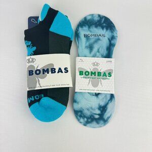 Bombas Blue Tie Dye Socks 2 Pairs No Show and Ankle
